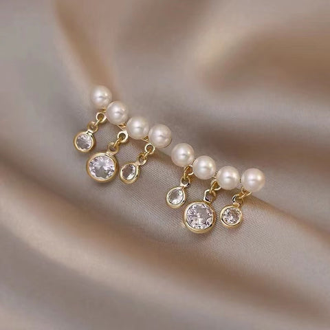 Diamond Pearl Earrings