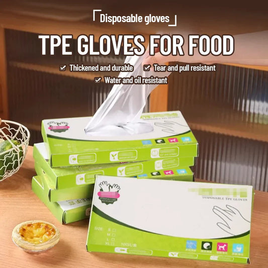 100Pcs Thickened disposable TPE gloves