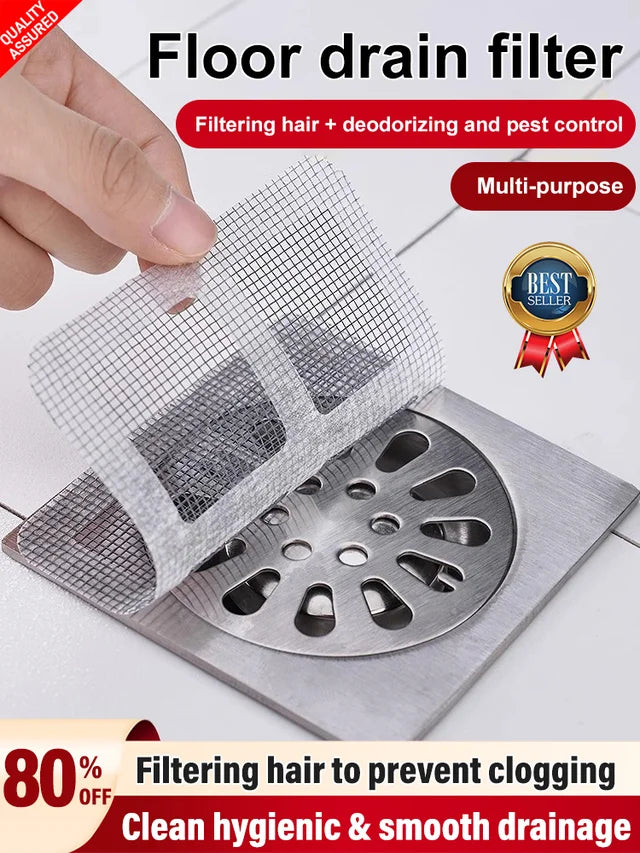 Disposable self-adhesive floor drain stickers