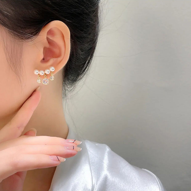 Diamond Pearl Earrings